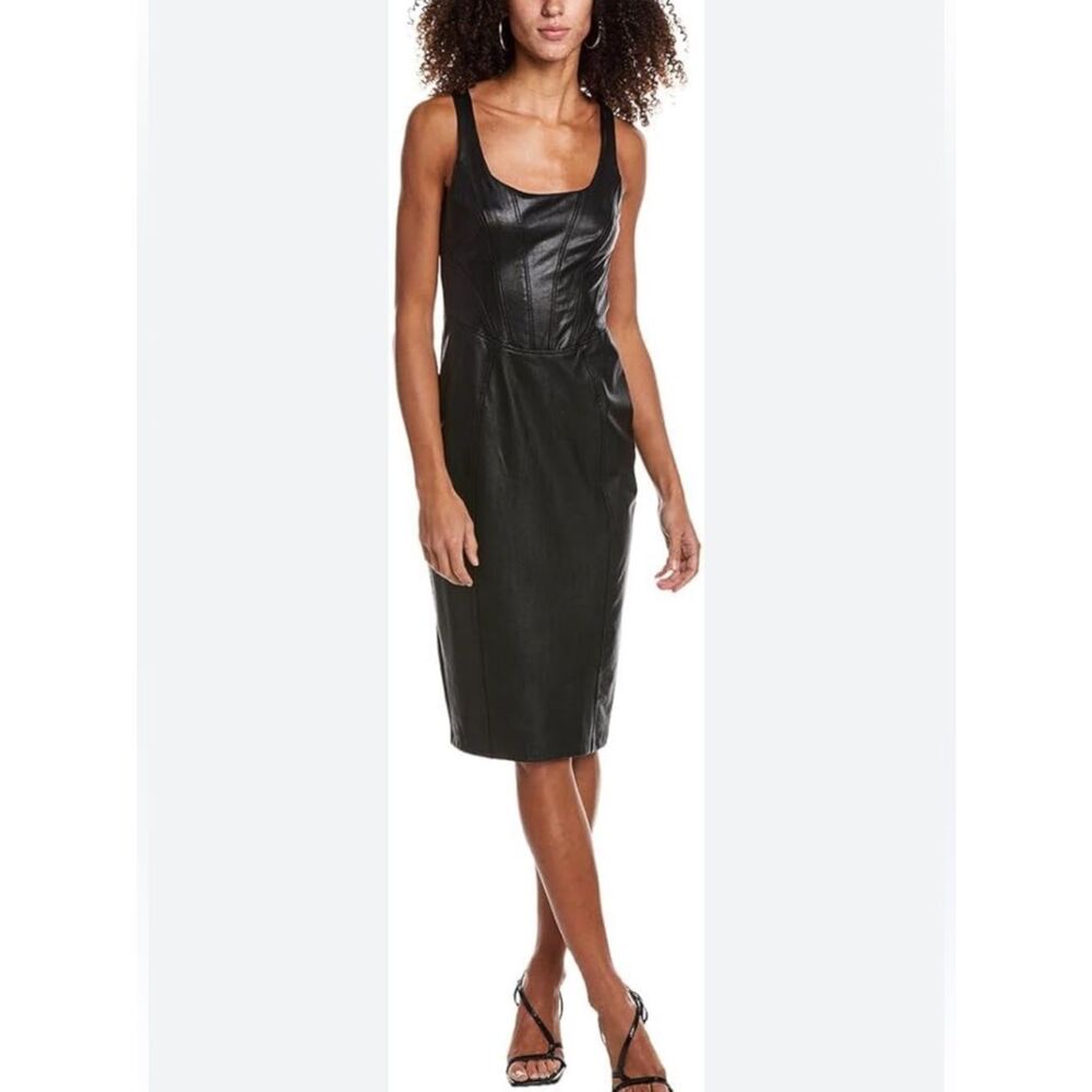 Amanda Uprichard Pittito Faux leather Sheath Dress NEW XS